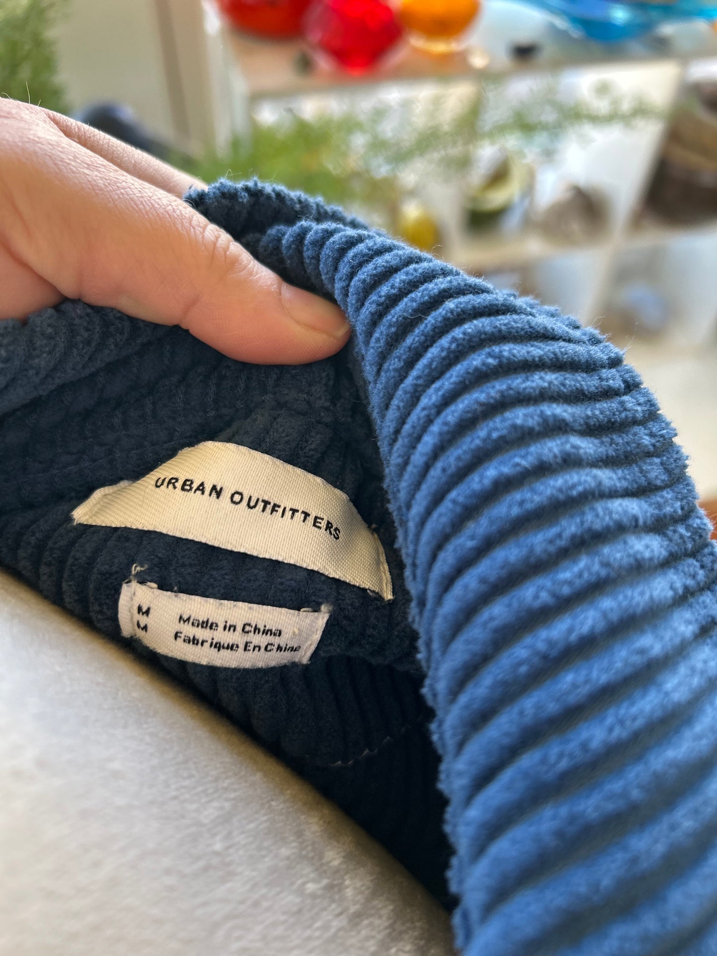 Blue Cordorouy Zip Jacket Unisex M Peace