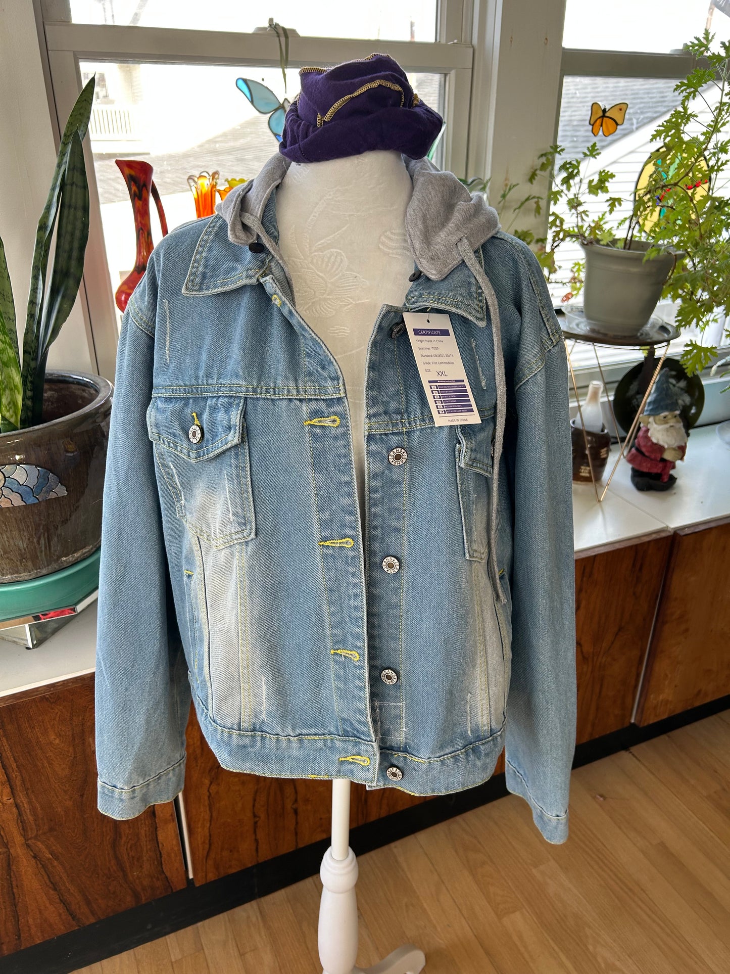 Denim Jacket Hoodie - Women XXL-Guns N Roses