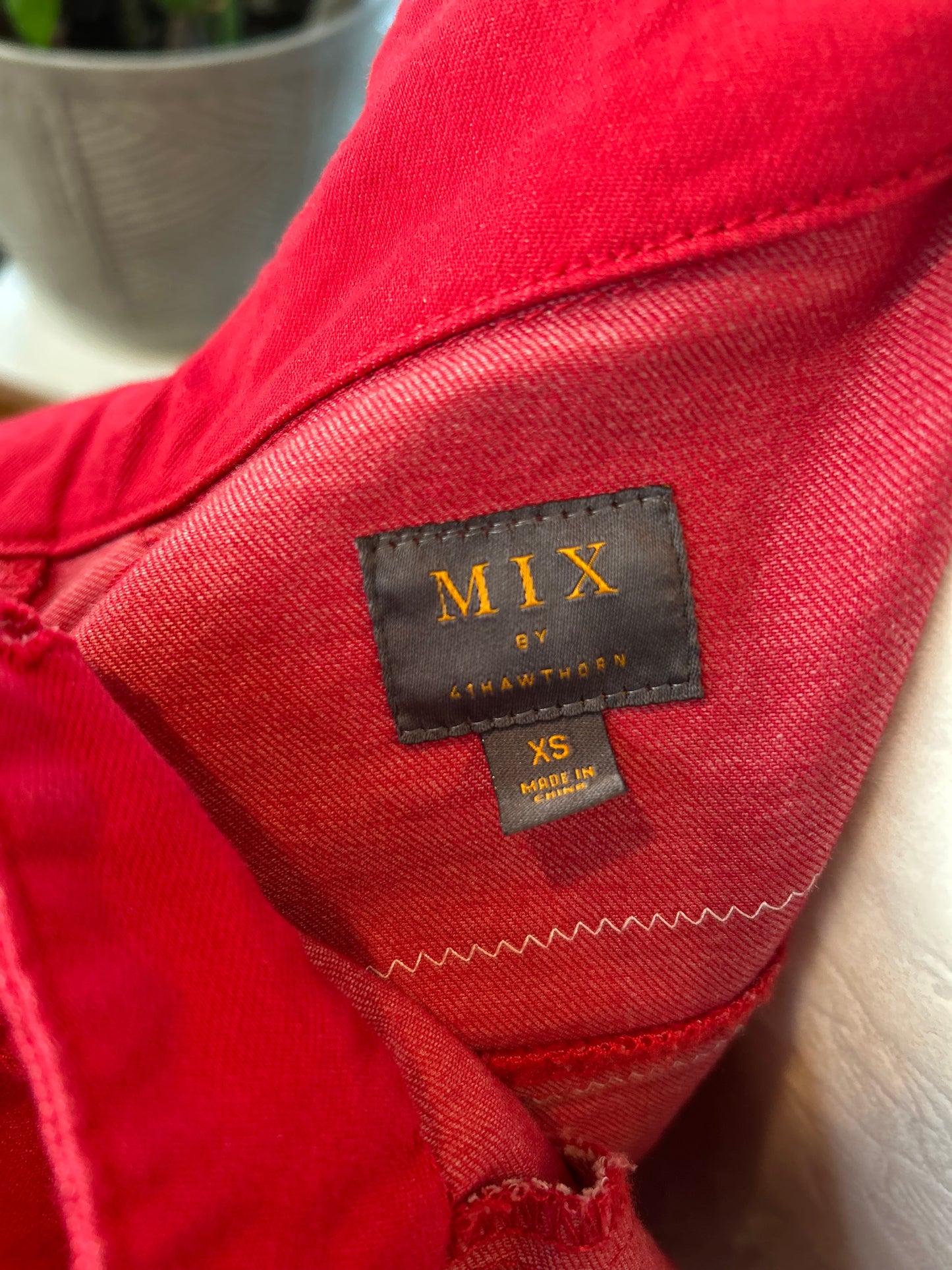 Red Phillies Jean Jacket-Women XSmall